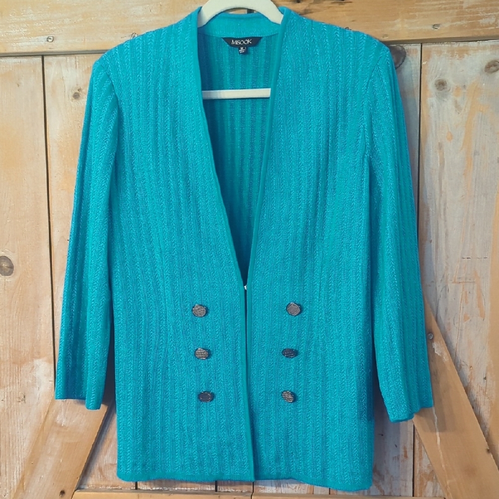 Mistook Medium Teal Blue Cardigan.